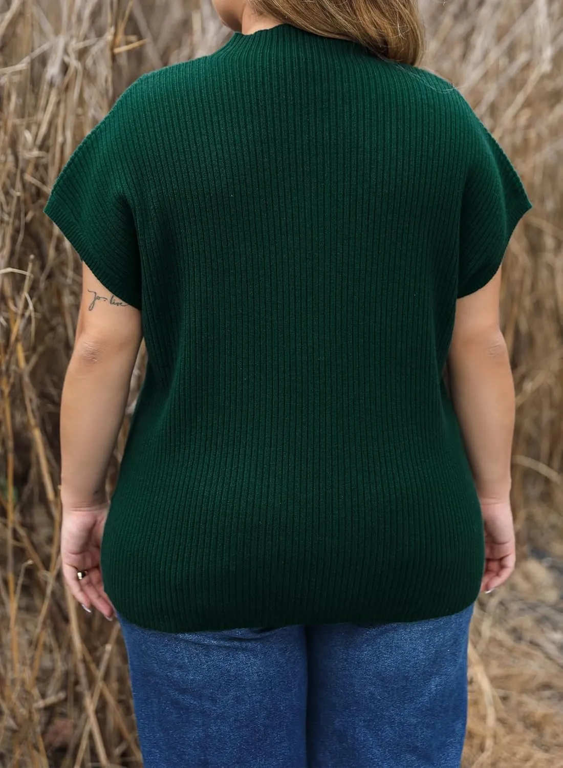 Eytino Womens Plus Size Tops Summer Cap Sleeve Crew Neck Casual Loose Solid Ribbed Knit Basic Tee Shirt(1X-5X)